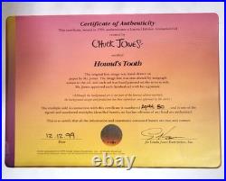RARE Warner Bros HOUND'S TOOTH Cel BUGS BUNNY PORKY PIG Signed CHUCK JONES 44/50
