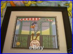ROAD RUNNER THE END FRAMED SIGNED CHUCK JONES cel WB LIMITED EDITION loony tunes