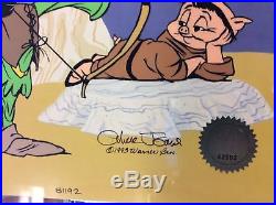 ROBIN HOOD Hand Signed Chuck Jones Ltd. Ed. Cel Daffy & Porky Looney Tunes