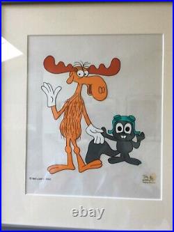 ROCKY AND BULLWINKLE SIGNED ANIMATION SCENE CELL signed by chuck jones