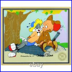 Rabbit Seasoning Bugs Bunny Cel Chuck Jones Signed Elmer Fudd Cell Art