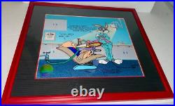 Rare Warner Bros Cel Bugs Bunny Porky Pig What A Mouthful Chuck Jones Signed