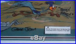 Road Runner & Wile Coyote Fanatic Limited Edition Cel Signed Chuck Jones 1990