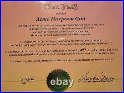Road Runner Wile E. CoyoteAcme Harpoon Gun Animation Art Cel Signed Chuck Jones