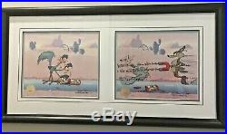 Road Runner / Wile E. Coyote 2 Cel Animation Signed Chuck Jones & Certificate