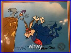 Road runner & Coyote Batman Signed Chuck Jones Animation Cel Painting