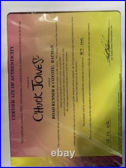 Road runner & Coyote Batman Signed Chuck Jones Animation Cel Painting