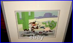 Roadrunner Cel Warner Bros Wile E Coyote Baby Chase Chuck Jones Signed Cell Rare