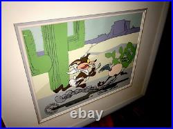 Roadrunner Cel Warner Bros Wile E Coyote Baby Chase Chuck Jones Signed Cell Rare