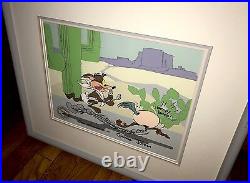 Roadrunner Cel Warner Bros Wile E Coyote Baby Chase Chuck Jones Signed Cell Rare
