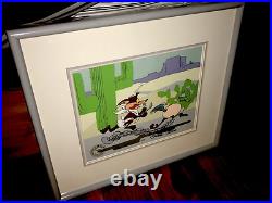 Roadrunner Cel Warner Bros Wile E Coyote Baby Chase Chuck Jones Signed Cell Rare