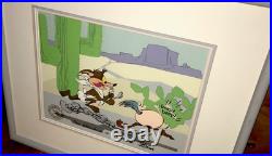Roadrunner Cel Warner Bros Wile E Coyote Baby Chase Chuck Jones Signed Cell Rare