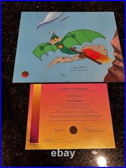 Roadrunner Wile E. Coyote Batman Acme Splatman Signed Chuck Jones Animation Cel