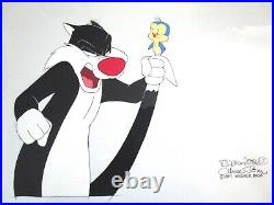 SIGNED CHUCK JONES SYLVESTER CAT Tweety Bird Warner Brothers 1997 PRODUCTION CEL