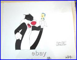 SIGNED CHUCK JONES SYLVESTER CAT Tweety Bird Warner Brothers 1997 PRODUCTION CEL