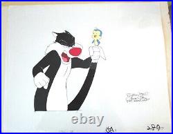 SIGNED CHUCK JONES SYLVESTER CAT Tweety Bird Warner Brothers 1997 PRODUCTION CEL