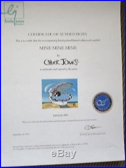 SIGNED CHUCK JONES Warner Brothers DAFFY DUCK Limited Edition art cell CEL