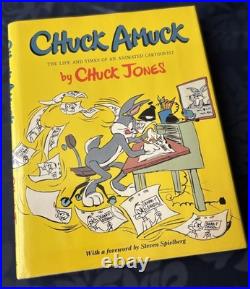 SIGNED Chuck Amuck by Chuck Jones 1st Edition/1st Printing 1989 Flat Signed