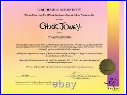 SIGNED Chuck Jones BASEBALL WILE E COYOTE Upper Deck MLB Warner Brothers LTD CEL