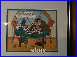 S/O Two Pair Hare Cel Hand-Signed Chuck Jones Ltd Ed Bugs Bunny UF Cards Poker
