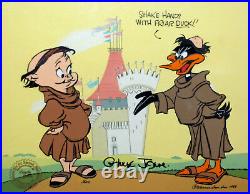Shake Hands with Friar Duck Hand Signed Chuck Jones Ltd Ed cel Looney Tunes