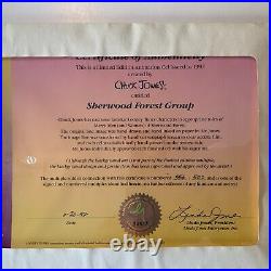 Sherwood Forest Group, Ltd Ed Cel, WB 1992 Signed Chuck Jones Framed COA 41x21