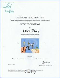 Signed CHUCK JONES LIMITED EDITION Warners Bugs Bunny Wile E Coyote 1990's