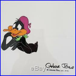 Signed Chuck Jones Original Hand Painted Production Cel Daffy Duck 1979
