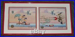 Signed & Numbered Chuck Jones Road Runner Wile E Coyote Acme Bird Seed Cel Art