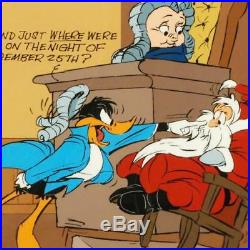 Sold Out Chuck Jones Santa on Trial Sericel Hand painted cel Signed Daffy Porky