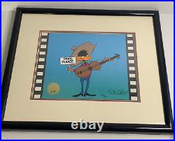 Sound Please Chuck Jones FRAMED Daffy Duck Limited Edition Hand-Painted Cel