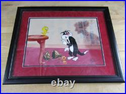 Sylvester Tweety He Did It Hand Painted Ltd Edition Cel Signed Framed 1990 /750