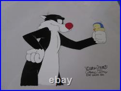 Sylvester signed Chuck Jones Production cel Father of the Bird 1997