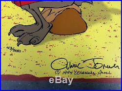TWO Chuck Jones Hand Signed Animation Cel WILE E COYOTE & ROADRUNNER COA