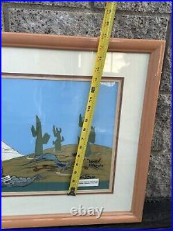The FANATIC Chuck Jones Signed Wile Coyote Road Runner Limited Edition Cel Art