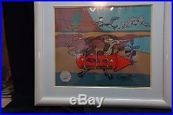 The Roadrunner & Wile E. Coyote Acme Rocket Cel Signed By Chuck Jones