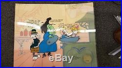 Truant Officer Bugs Bunny & Witch Hazel Cel AP61/75 Chuck Jones Signed Disney