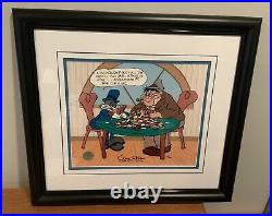 Two Pair Hare Bugs Bunny Signed By Chuck Jones Ltd Ed Animation Cel Poker
