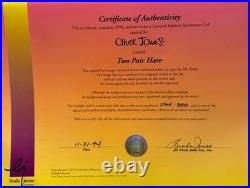 Two Pair Hare Bugs Bunny Signed By Chuck Jones Ltd Ed Animation Cel Warner Bros