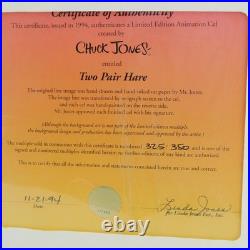 Two Pair Hare Chuck Jones Cel Signed Bugs Bunny Animation Art