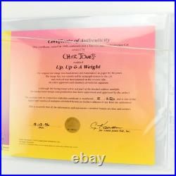 Up Up and a Weight Wile Chuck Jones Cel Wile Coyote Road Runner Hot Air Balloon