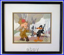 VERY RARE Limited edition Signed Chuck Jones Duck, Rabit Duck animation cel