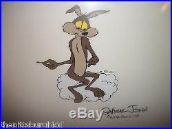 VERY RARE WARNER BROTHERS SIGNED CHUCK JONES PRODUCTION CEL Wile E. Coyote NICE
