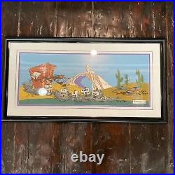 VTG 1990 Signed Chuck Jones Road Runner & Wile E Coyote Fanatic Cel 594/750 COA