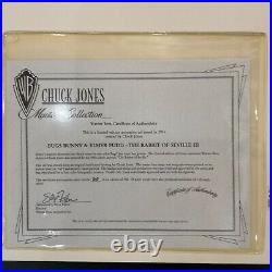VTG 1993 Signed Chuck Jones Rabbit of Seville III Cel 202/750 COA Looney Tunes