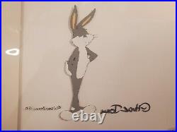 Vintage Bugs Bunny original production cel signed Chuck Jones Warner Br 1980