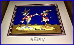 Vintage Warner Bros Daffy Duck Bugs Bunny Cel Show Time Signed Chuck Jones Cell