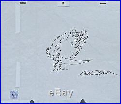 Vintage Warner Bros. Drawing of Hassan from Ali Baba Bunny signed by Chuck Jones