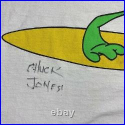 Vintage looney tunes CHUCK JONES AUTOGRAPHED michigan j. Frog t-shirt