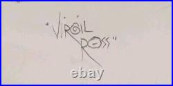 Virgil Ross Signed Bugs Bunny & TORO Bull Original Color Drawing Framed